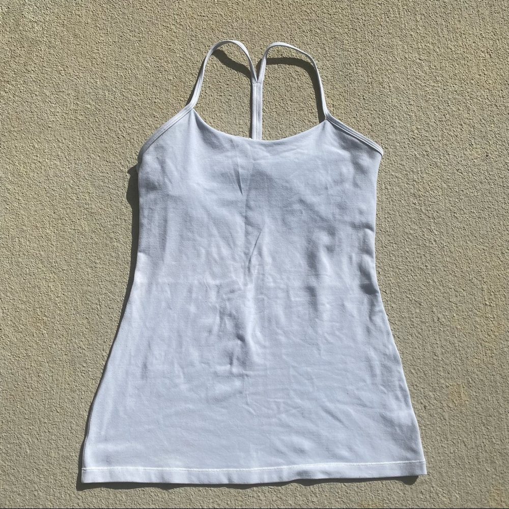 Lululemon Power Pose Tank Top Women’s Size 6 White - Built In Bra - Y Back Shirt